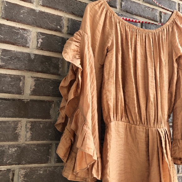 NWOT Selfie Leslie gold off-the-shoulder dress! - Picture 6 of 11